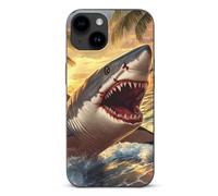 Custodia protettiva Big Shark Beach compatibile con iPhone 15/Plus/Pro/Pro Max, custodia antiurto per cellulare