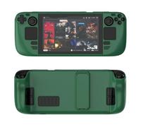 Custodia protettiva colorata Adatto per Steam deck Materiale PC Custodia protettiva a copertura totale con supporto Sensazione di pelle-amichevole Accessori per console di gioco (green)