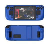 Custodia protettiva colorata Adatto per Steam deck Materiale PC Custodia protettiva a copertura totale con supporto Sensazione di pelle-amichevole Accessori per console di gioco (dark blue)