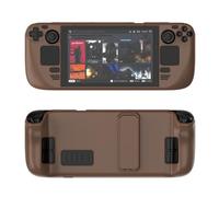 Custodia protettiva colorata Adatto per Steam deck Materiale PC Custodia protettiva a copertura totale con supporto Sensazione di pelle-amichevole Accessori per console di gioco (brown)