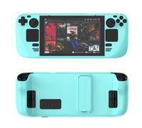 Custodia protettiva colorata Adatto per Steam deck Materiale PC Custodia protettiva a copertura totale con supporto Sensazione di pelle-amichevole Accessori per console di gioco (light blue)