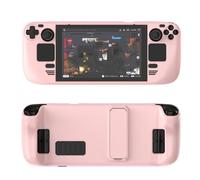 Custodia protettiva colorata Adatto per Steam deck Materiale PC Custodia protettiva a copertura totale con supporto Sensazione di pelle-amichevole Accessori per console di gioco (pink)