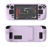 Custodia protettiva colorata Adatto per Steam deck Materiale PC Custodia protettiva a copertura totale con supporto Sensazione di pelle-amichevole Accessori per console di gioco (light purple)