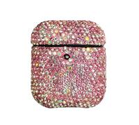 Custodia protettiva compatibile con AirPods, design di lusso con glitter e cristalli, antiurto, per donne e ragazze sempre in movimento (rosa)
