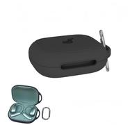 Custodia protettiva compatibile con Anker Soundcore AeroFit 2, antiurto, resistente al sudore, facile da pulire, con moschettone, per sport all'aria aperta e uso quotidiano (nero)