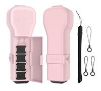 Custodia protettiva compatibile con DJI Osmo Pocket 4/Pocket 3, custodia rigida con 4 filtri integrati, custodia a libro con cinturino da polso, custodia portatile da viaggio (rosa)