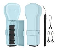 Custodia protettiva compatibile con DJI Osmo Pocket 4 / Pocket 3, custodia rigida con 4 filtri integrati, custodia flip con cinturino da polso, custodia portatile da viaggio (blu)