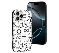 Custodia protettiva compatibile con iPhone 16 Pro Max - Custodia protettiva in silicone morbida e alla moda con stampa di simboli matematici divertente, compatibile con iPhone 16 Pro Max, custodia