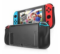 Custodia protettiva compatibile con Nintendo Switch, custodia protettiva per console di alta qualità in TPU, trasparente/nera