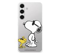 Custodia protettiva compatibile con Samsung Galaxy S24, ufficiale Peanuts Woodstock e Snoopy Posado, per proteggere il tuo telefono, custodia flessibile trasparente in silicone con licenza ufficiale