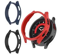 Custodia protettiva compatibile con Samsung Galaxy Watch 5 Pro 45 MM PC Custodia flessibile antigraffio (45 mm, blu+rosso+nero)