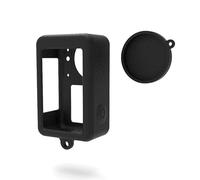 Custodia Protettiva Compatibile per DJI Osmo Action 3, Custodia Protettiva per Obiettivo Fotocamera in Silicone Custodia Shell Action Camera Telaio Gabbia Staffa con Copriobiettivo (nero)