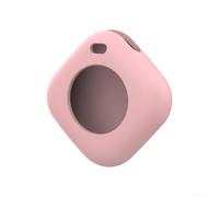 Custodia protettiva compatta per airtag, 3,2 cm, per Slim Fit rosa (polvere | Silicone ammortizzante, protezione dalle cadute, cordino incluso, opzione di colore nero, sicurezza per l'uso quotidiano