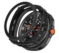 Custodia protettiva con anello lunetta in scala compatibile con custodie Samsung Galaxy Watch 8 Classic, set di custodie protettive stile armatura (nero)