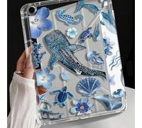 Custodia protettiva con Balena Blu & Cavalluccio Marino & Giglio & Stella Marina, compatibile con iPad Air 8(M4)2026(11 pollici), Air 4/5 10.9 pollici, 7/8/9 Gen 10.2 pollici, con slot per penna integ