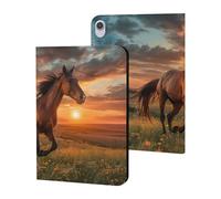 Custodia protettiva con cavallino che corre sull'erba, compatibile con iPad Mini6 (8,3 pollici), custodia protettiva con funzione sleep/wake