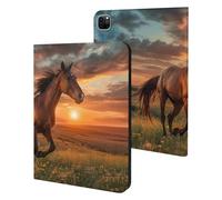 Custodia protettiva con cavallino che corre sull'erba, compatibile con iPad Pro 20/21/22 (11 pollici), custodia protettiva con funzione sleep/wake