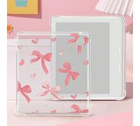 Custodia protettiva con fiocco e motivo a cuore, trasparente, per Kobo Clara Colour/BW 2024, Kobo Clara 2E, Kobo Libra Color 2024, Kobo Libra 2, in TPU con protezione da cadute, regalo carino Geometri