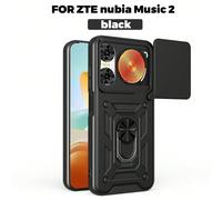 Custodia protettiva con supporto a 360° e copertura scorrevole per la fotocamera per lo smartphone Nubia Music 2 4G, resistente agli urti a doppio strato ZTE nubia Music 2Colore unicoTPU