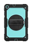 Custodia protettiva contro cadute e urti per Samsung Galaxy Tab A 10.1 T510/T515, cinturino di supporto girevole, design di protezione completa, custodia per armatura(nero azzurro)