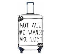 Custodia protettiva da viaggio con scritta "Not All Who Wander Are Lost", elastica, resistente ai graffi, varie misure, bianco, S