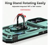 Custodia protettiva di grado militare con supporto rotante a 360°, compatibile con iPhone 16 Pro Max, Redmi Note 11/12/13 Pro+, Pixel 9 Pro, Galaxy A14/A24/A34/A35/A54/A55/S23/S24/S22 Ultra, OPPO, VIV