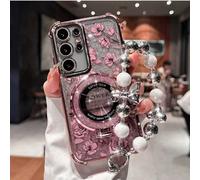 Custodia protettiva di lusso compatibile con Apple e Galaxy, adatta per OPPO, con staffa placcata, cuscinetto d'aria ai quattro angoli, antiurto, con pellicola per obiettivo integrata, bordo in silico