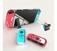Custodia protettiva ergonomica 3 in 1 per Nintendo Switch 2 2025/Switch OLED/Switch, trasparente e alla moda, accessori per il gioco, anti-impronte digitali, guscio in TPU morbido, cover protettiva Sw