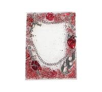 Custodia protettiva estetica scura ispirata al gotico con finitura cremisi per carte da gioco e accessori