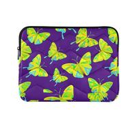 Custodia protettiva imbottita per computer portatile con farfalle giallo foglia di tè viola custodia protettiva per computer portatile stampa divertente universale custodia da viaggio per computer Air