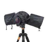 Custodia Protettiva Impermeabile in Nylon Per Fotocamere Reflex DSLR - Copertura Antipioggia Per Modelli Fujifilm, Nikon, Canon, Sony Con Chiusura Regolabile E Accesso Facile Ai Comandi - Nero