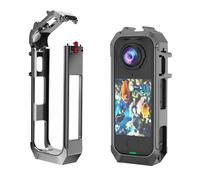 Custodia protettiva in alluminio per gabbia per conigli Insta360 X4 Air, telaio in metallo con adattatore di montaggio a sgancio rapido, porta scarpa fredda e custodia di espansione con filettatura da