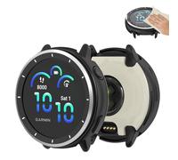 Custodia protettiva in metallo per Garmin vívoactive 6 / Active 6 - con custodia, coperchio posteriore e panno di pulizia, facile da montare, protezione antigraffio a 360° (nero)