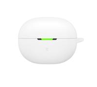 Custodia protettiva in morbido silicone antiurto auricolari per SHOKZ OpenDots Air, con portachiavi, Bianco