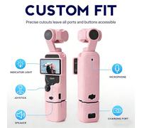 Custodia protettiva in morbido silicone per Osmo Pocket 3 Creator Combo, protezione leggera per lo schermo, copertura impugnatura, supporto base in silicone, adatto anche per Xtra Muse - Rosa rosa,ner