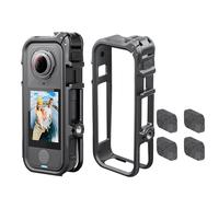 Custodia protettiva in PC per Insta360 X4 Air, custodia protettiva multifunzione con porta a vite da 1/4 e adattatore a sgancio rapido in spugna antivento per accessori per fotocamera sportiva X4 Air