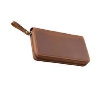 Custodia protettiva in pelle con cerniera per notebook con 3 scomparti per penne per notebook da 7,28 x 3,54 pollici