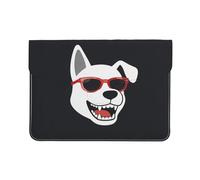 Custodia protettiva in pelle per computer portatile, con occhiali da sole e cane piatto, 13 pollici, custodia protettiva per MacBook, borsa sottile per computer da viaggio quotidiano