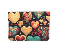 Custodia protettiva in pelle per computer portatile da 13 pollici con cuori colorati per MacBook, borsa sottile per computer da viaggio quotidiano