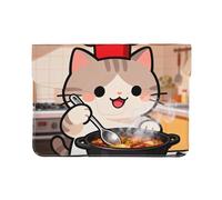 Custodia protettiva in pelle PU per computer portatile da 13 pollici con gatto chef da cucina, custodia protettiva per MacBook, borsa sottile per computer da viaggio quotidiano