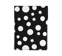 Custodia protettiva in pelle sintetica per computer portatile da 13 pollici, stile bohémien, con stampa tradizionale africana, elegante, per lavoro e viaggio, Black & White Big Dot, Taglia unica