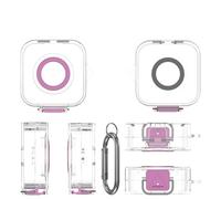 Custodia protettiva in plastica con chiusura di sicurezza l'anello smart per Oura Ring Gen4: custodia protettiva per caricatore, resistente agli urti e alla polvere Custodia con moschetto (Viola)