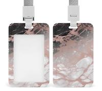 Custodia protettiva in plastica rigida color marmo color oro rosa, per carte d'identità e carte di credito e chiavi di prossimità