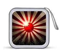 Custodia protettiva in plastica rigida con bandiera del sole nascente giapponese, raggi luminosi, divertente porta CD e DVD, con cordino, organizer portatile per 40 CD, Stile:, Taglia unica