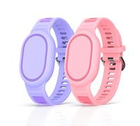 Custodia protettiva in silicone adatta per Xiaomi Tag, antiurto e antipolvere, include 2 cinturini, 2 coperture in silicone e istruzioni per l'uso, piacevole sulla pelle per l'uso quotidiano, Rosa