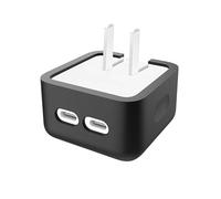 Custodia protettiva in silicone alimentatore per Apple da 35 W con doppia porta USB-C, custodia protettiva antiurto e antipolvere (Negro)