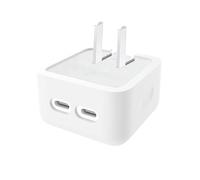 Custodia protettiva in silicone alimentatore per Apple da 35 W con doppia porta USB-C, custodia protettiva antiurto e antipolvere (Blanco)