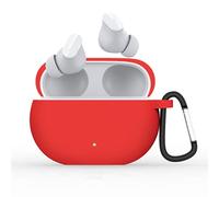 Custodia protettiva in silicone antipolvere per auricolari Beats Studio Buds,copertura per tutto il corpo con portachiavi Accessorio per auricolari wireless con cancellazione del rumore (Rosso)