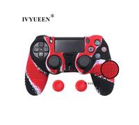 Custodia protettiva in silicone antiscivolo mimetica rossa per Sony Dualshock 4 PS4 Pro Slim Controller e impugnatura