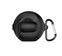 Custodia protettiva in silicone compatibile con auricolari wireless Soundcore V40i, a prova di caduta, ammortizzante, con gancio a moschettone, per viaggi e uso quotidiano, colore nero